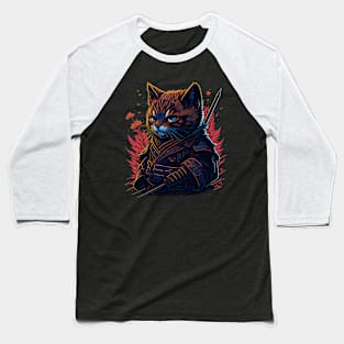 Kitten Samurai  VI Baseball T-Shirt